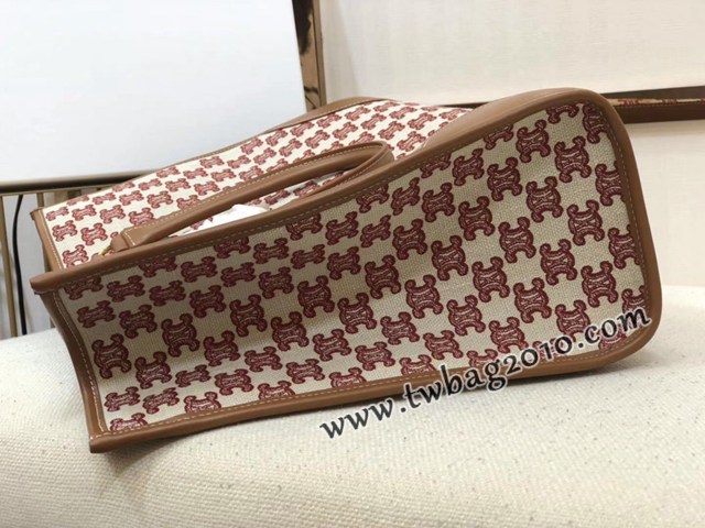 Celine專櫃2023新款手提托特包 賽琳CABAS TRIOMPHE TOTE牛仔刺繡橫款手袋 sldj2237